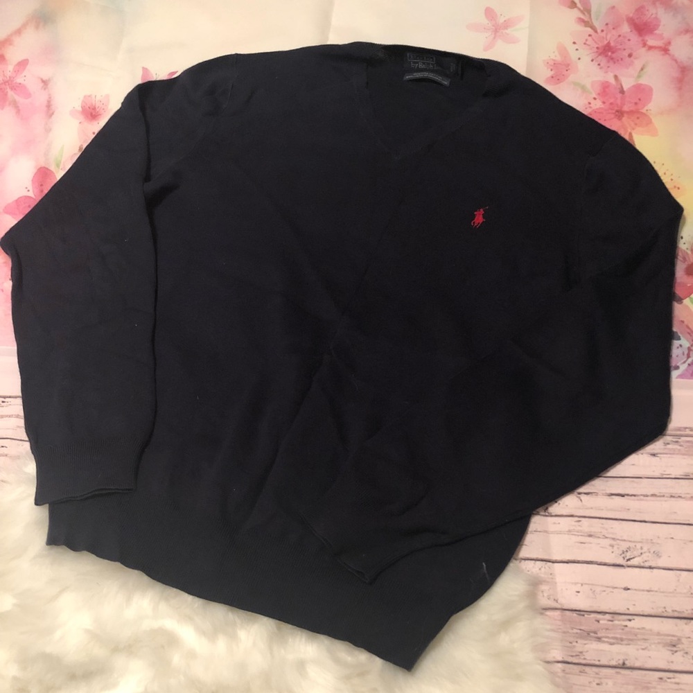 Dark Navy Raulph Lauren V Neck Sweater